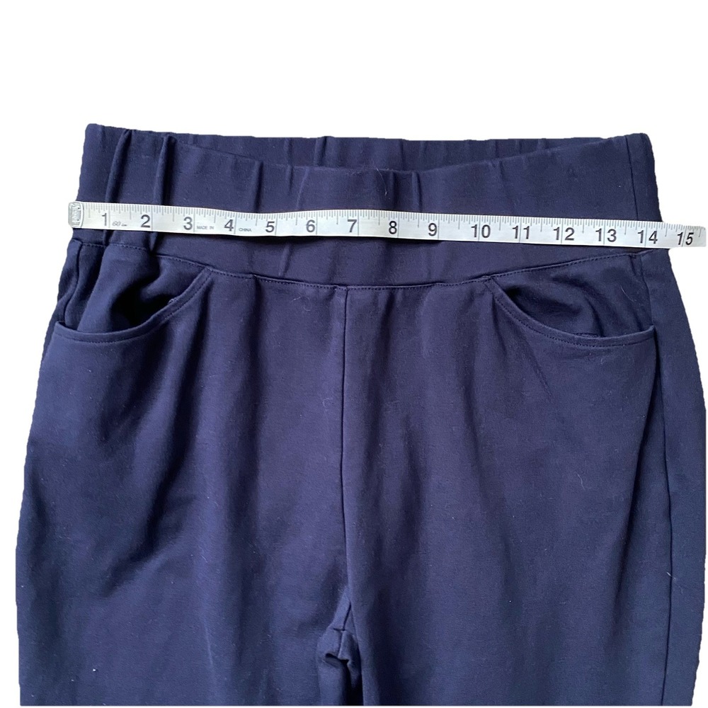 Willit Women's Pull-On Flare Pants Women L Navy High Rise Stretch Pockets - Picture 4 of 8